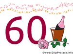 Geburtstagswünsche zum 60 - Glückwunschkarte, Clipart, Bild 